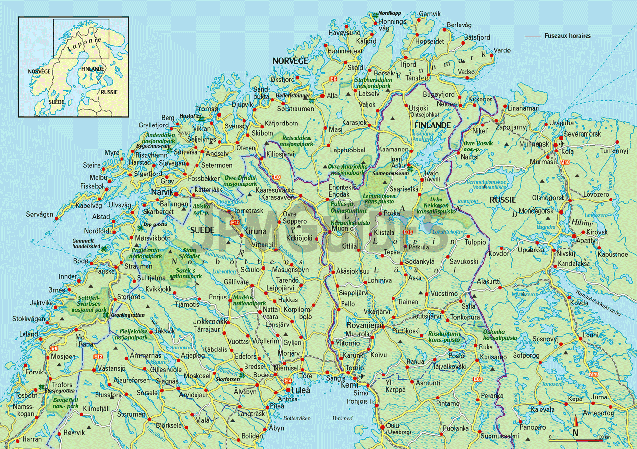 laponie carte geographique